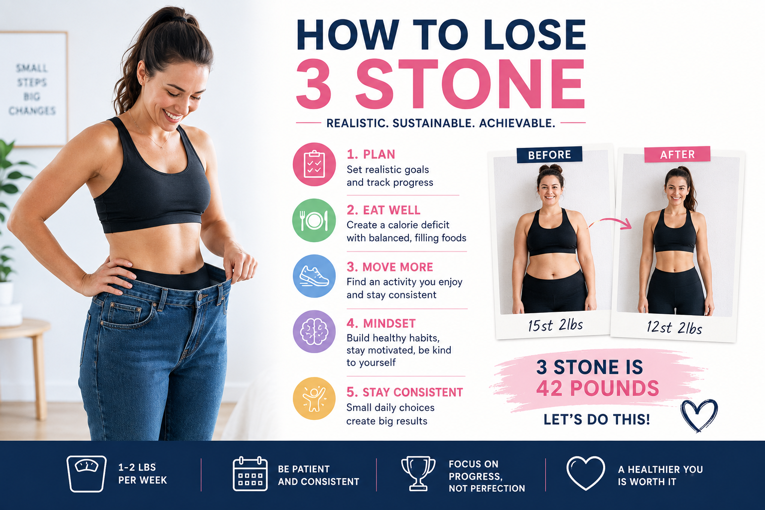 How to Lose 3 Stone UK — Realistic Timeline, Strategy and What to Expect (2026)