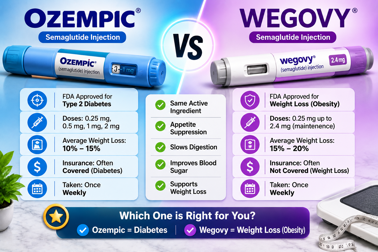 Ozempic vs Wegovy UK: Same Drug, Different Doses Explained