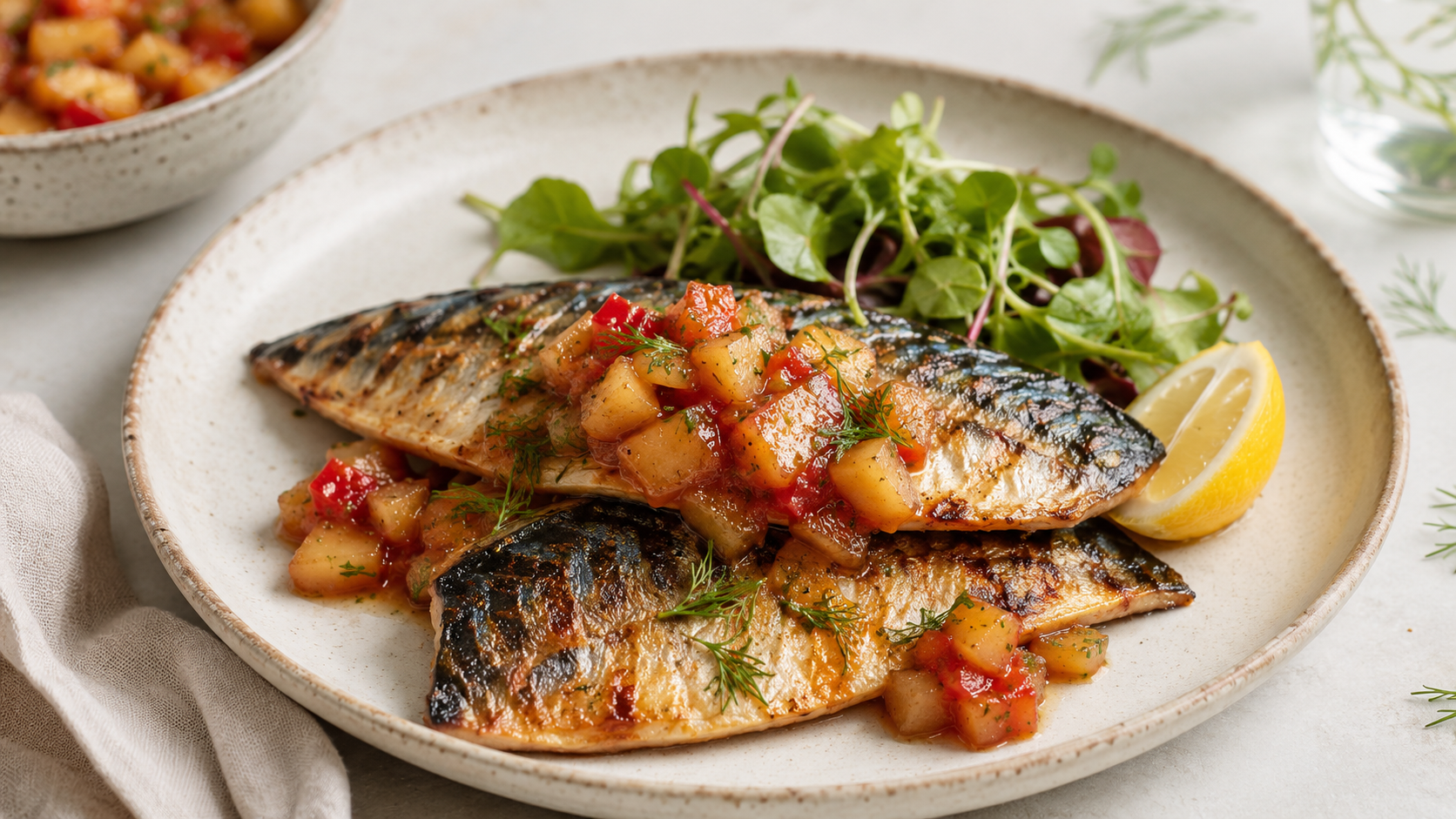 Grilled Mackerel with Apple Chutney: An Omega-3-Rich GLP-1 Dinner