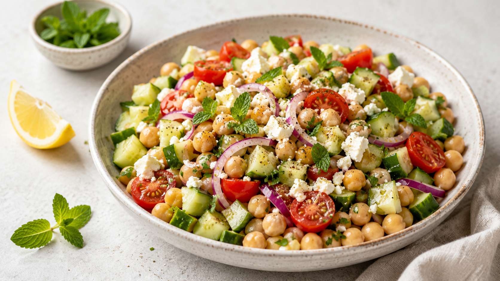 Chickpea & Feta Salad: A High-Fibre, Protein-Rich GLP-1 Lunch